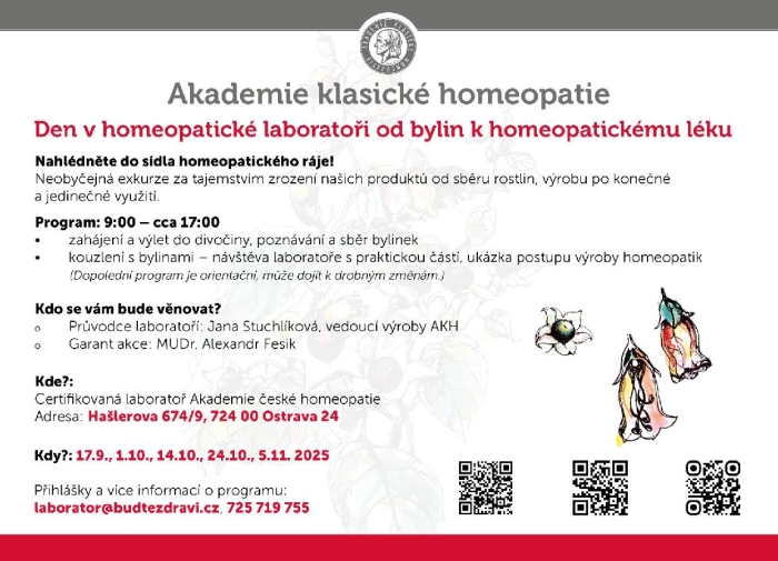 Den v homeopatické laboratoři od bylin k homeopatickému léku