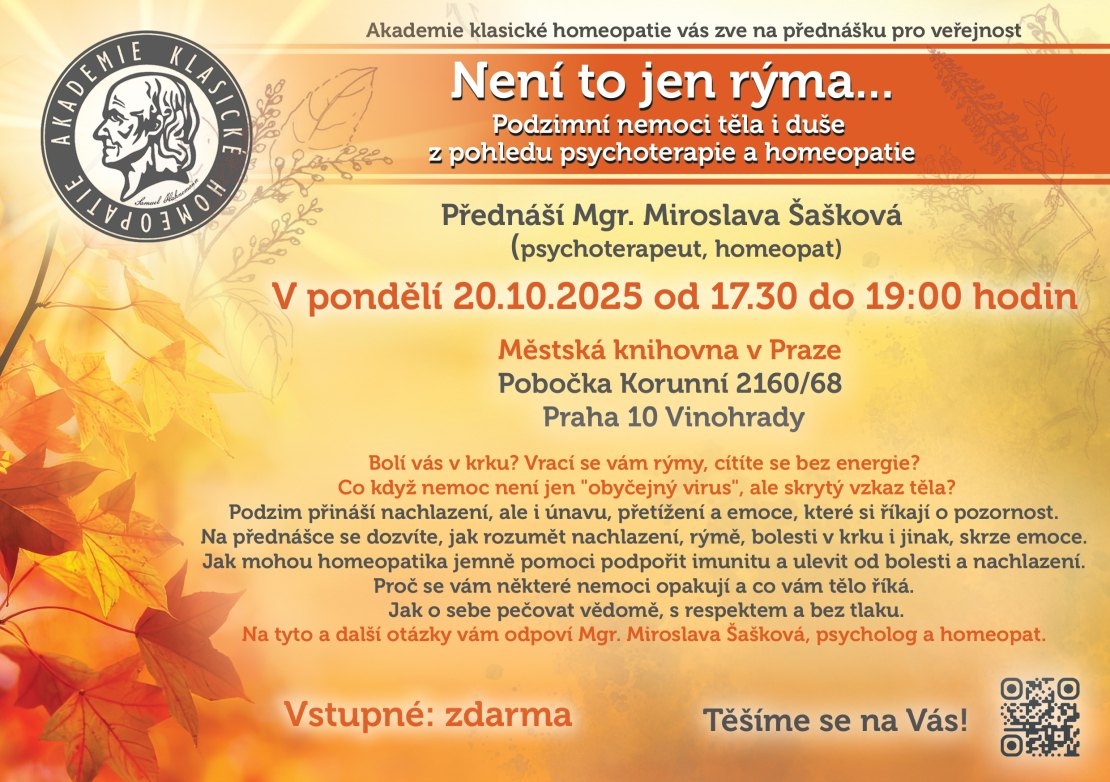 Podzimní nemoci těla i duše z pohledu psychoterapie a homeopatie